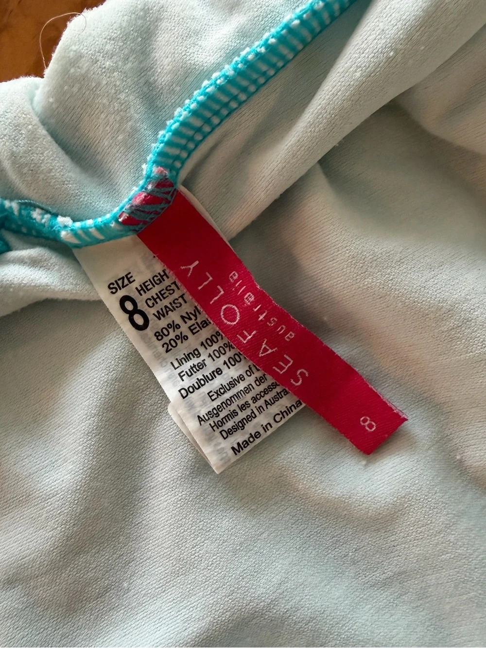 Seafolly One Piece Blue Swimsuit Girls Size 8